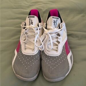Reebok Women's White and Pink Athletic Shoes
